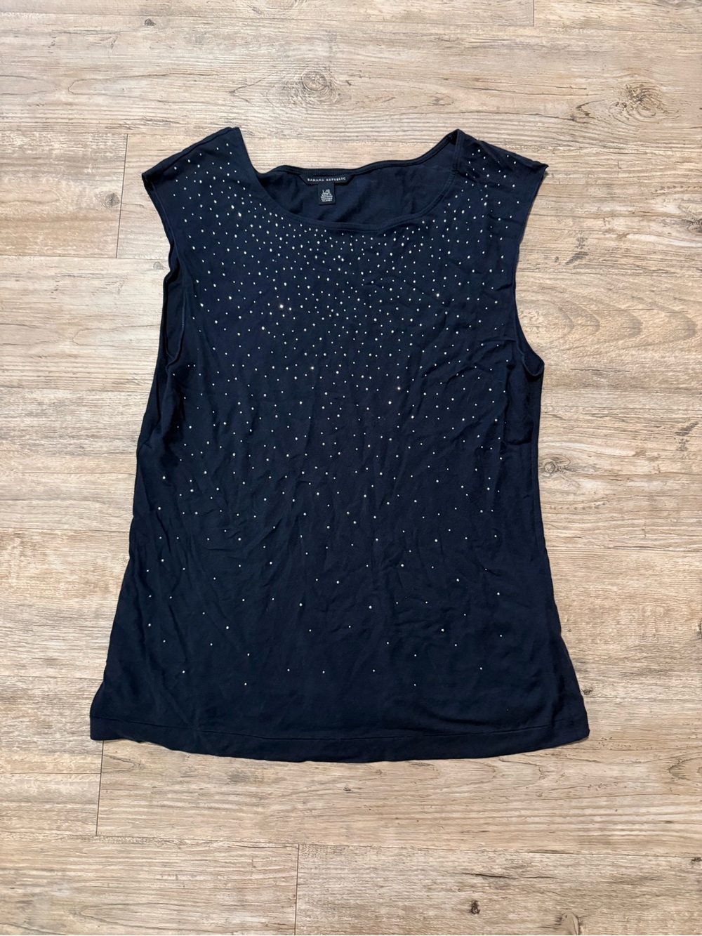 Banana Republic Navy Sleeveless Tank with Metallic Studs